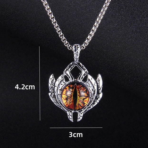 Wholesale Turkish Devil Eye Dark Skull Blue Eye Pendant Stainless Steel Necklaces