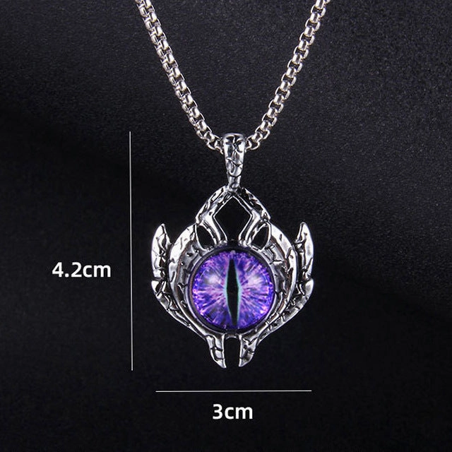 Wholesale Turkish Devil Eye Dark Skull Blue Eye Pendant Stainless Steel Necklaces
