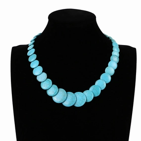 Wholesale Turquoise Cropped Beaded Necklaces