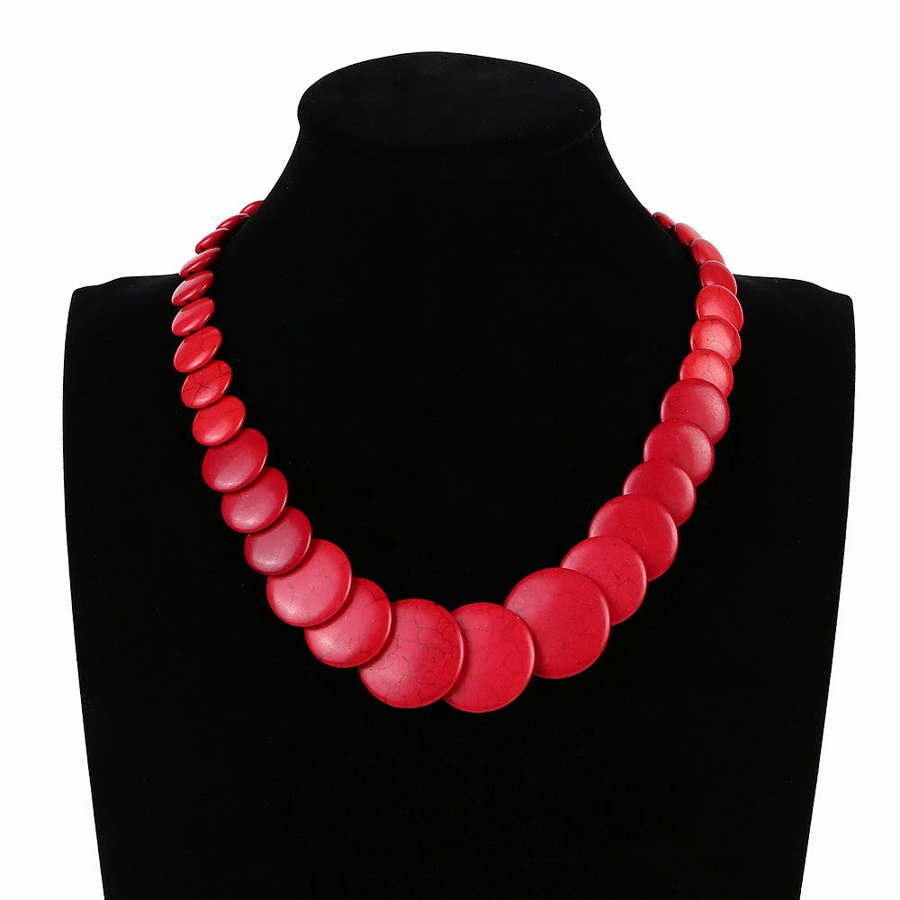 Wholesale Turquoise Cropped Beaded Necklaces