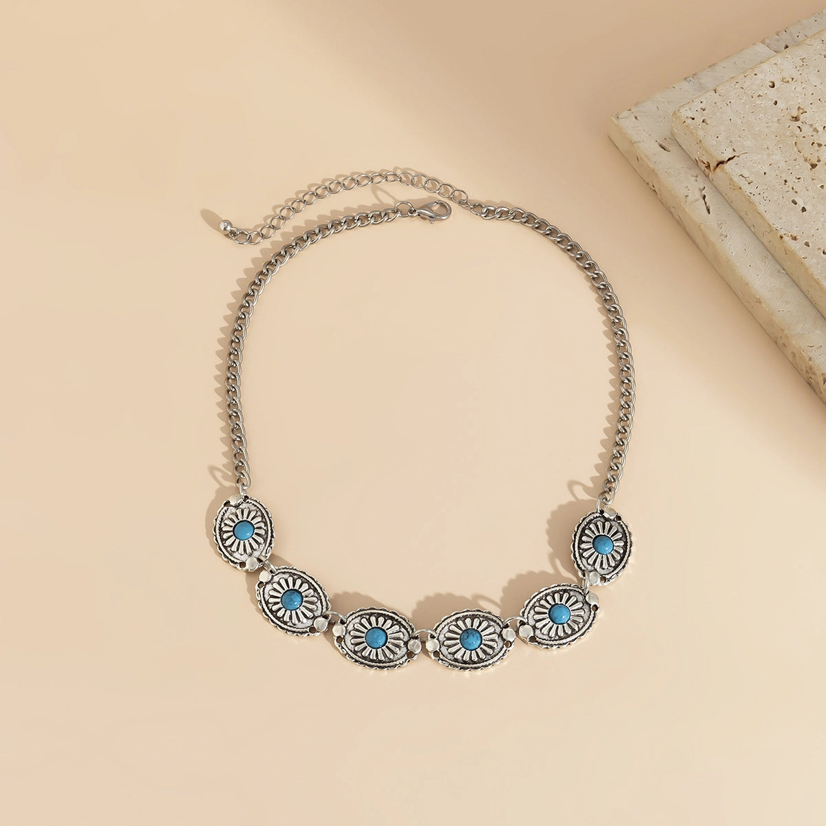 Wholesale Turquoise Iron Chains Alloy Necklaces