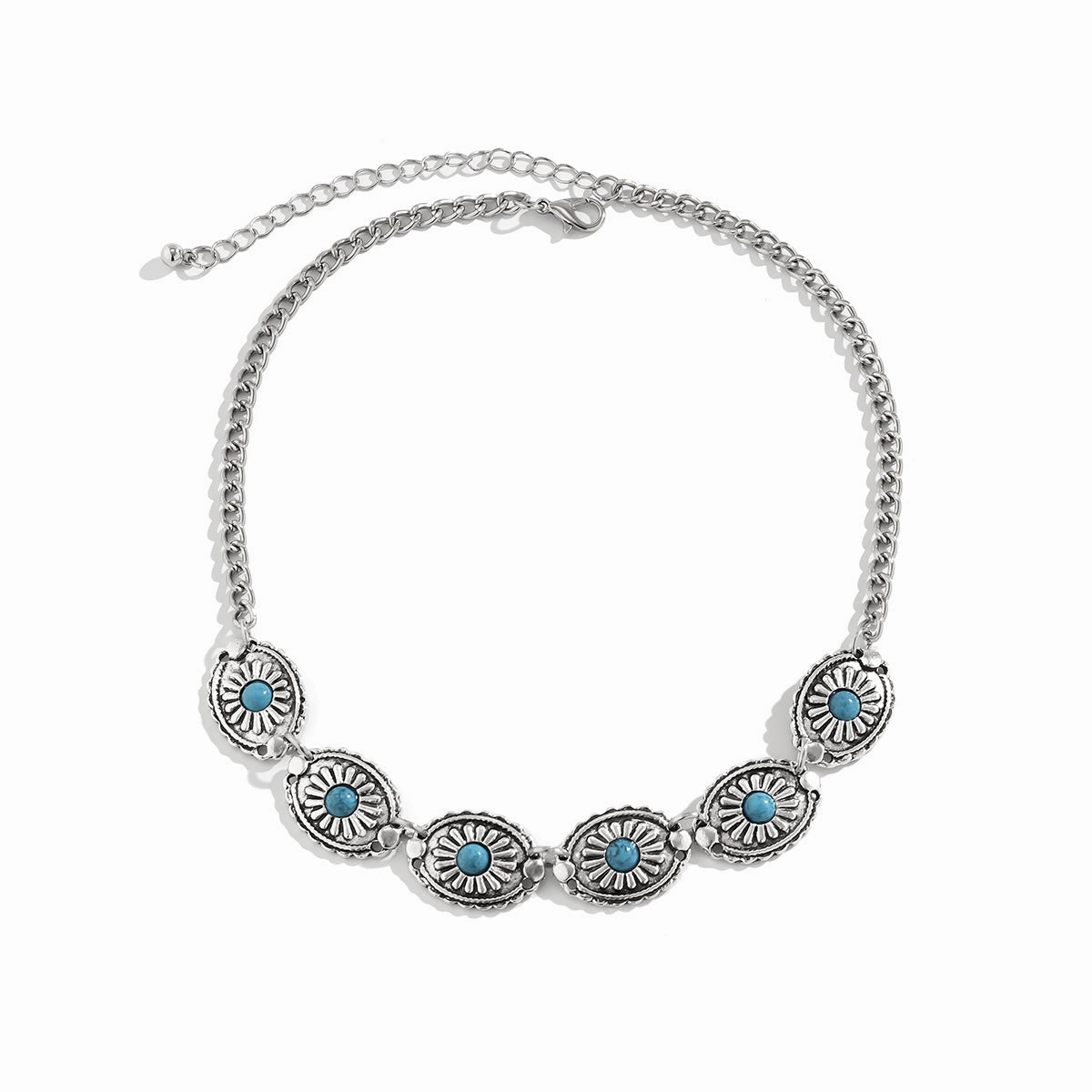 Wholesale Turquoise Iron Chains Alloy Necklaces