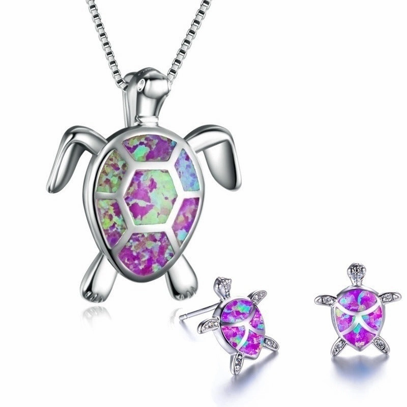 Wholesale Turtle Alloy Necklaces Stud Earrings Jewelry Set