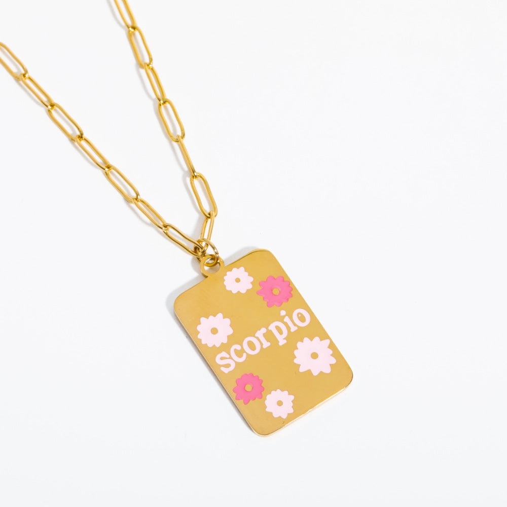 Wholesale Twelve Constellations Stainless Steel Necklace