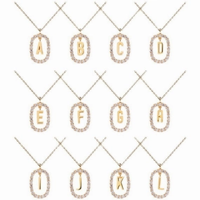 Wholesale Twenty Six Alphabet Pendants Copper Necklaces