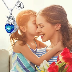 Wholesale Unicorn Heart Diamond Necklaces