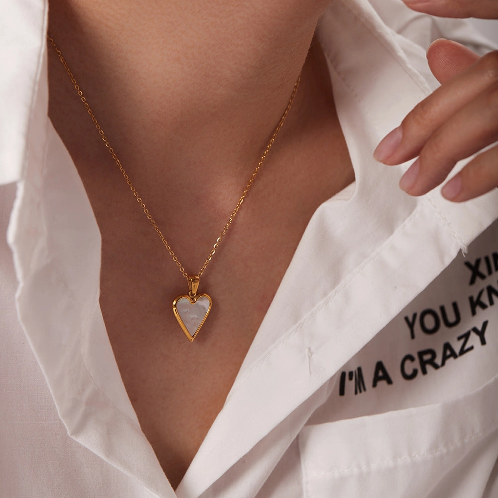 Wholesale Valentine's Day 18K Gold Love Titanium Steel Necklace