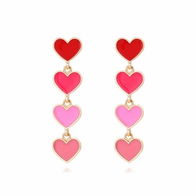 Wholesale Valentine's Day Heart Gradual Pink Alloy Earrings