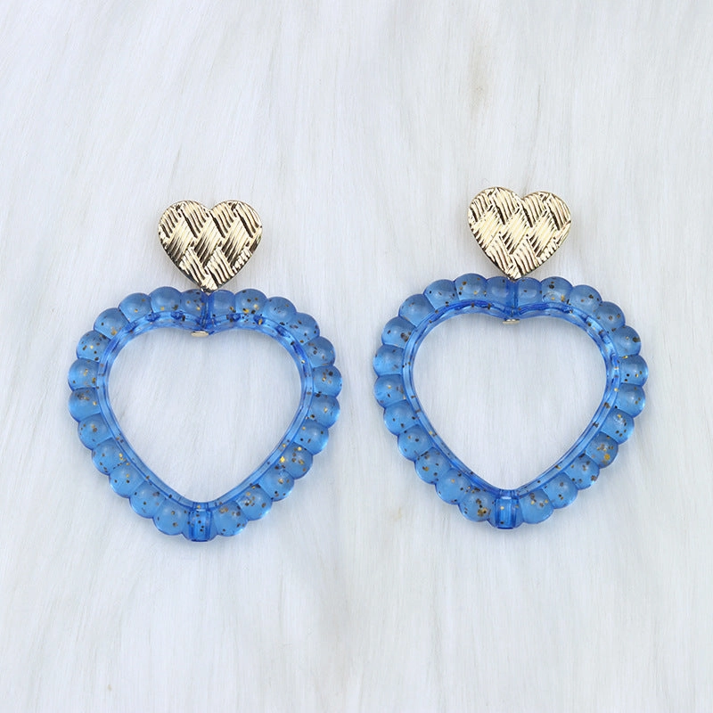 Wholesale Valentine's Day Heart Hollow Acrylic Earrings