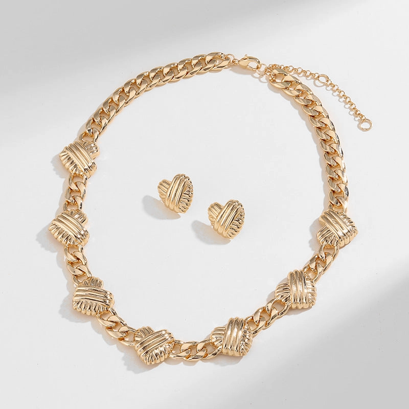 Wholesale Valentine's Day Heart Peach Alloy Earrings Set