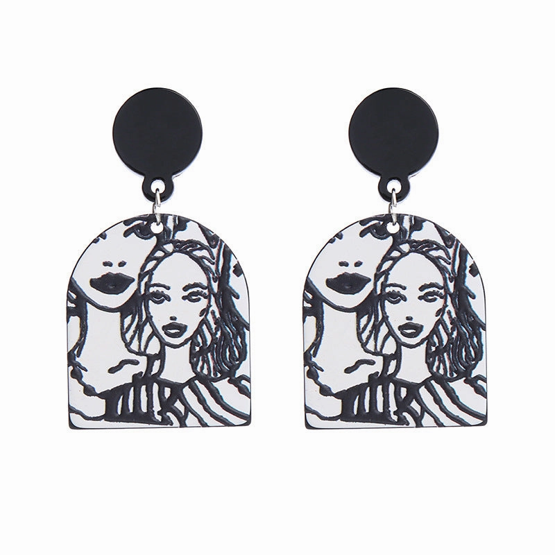 Wholesale Valentine's Day Heart Rose Acrylic Earrings