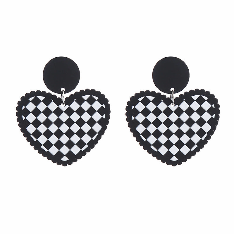 Wholesale Valentine's Day Heart Rose Acrylic Earrings