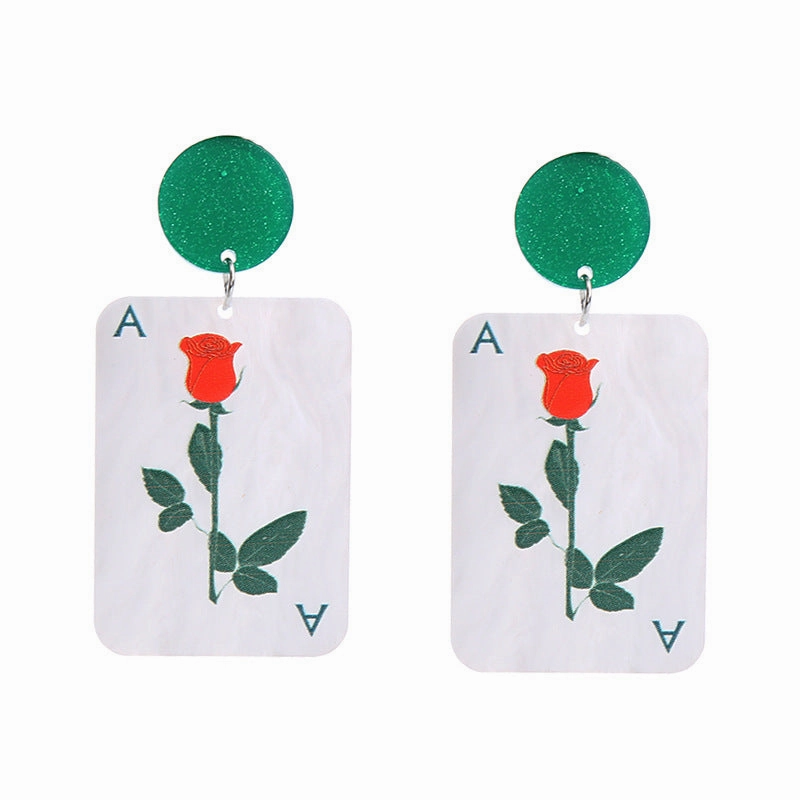 Wholesale Valentine's Day Heart Rose Acrylic Earrings
