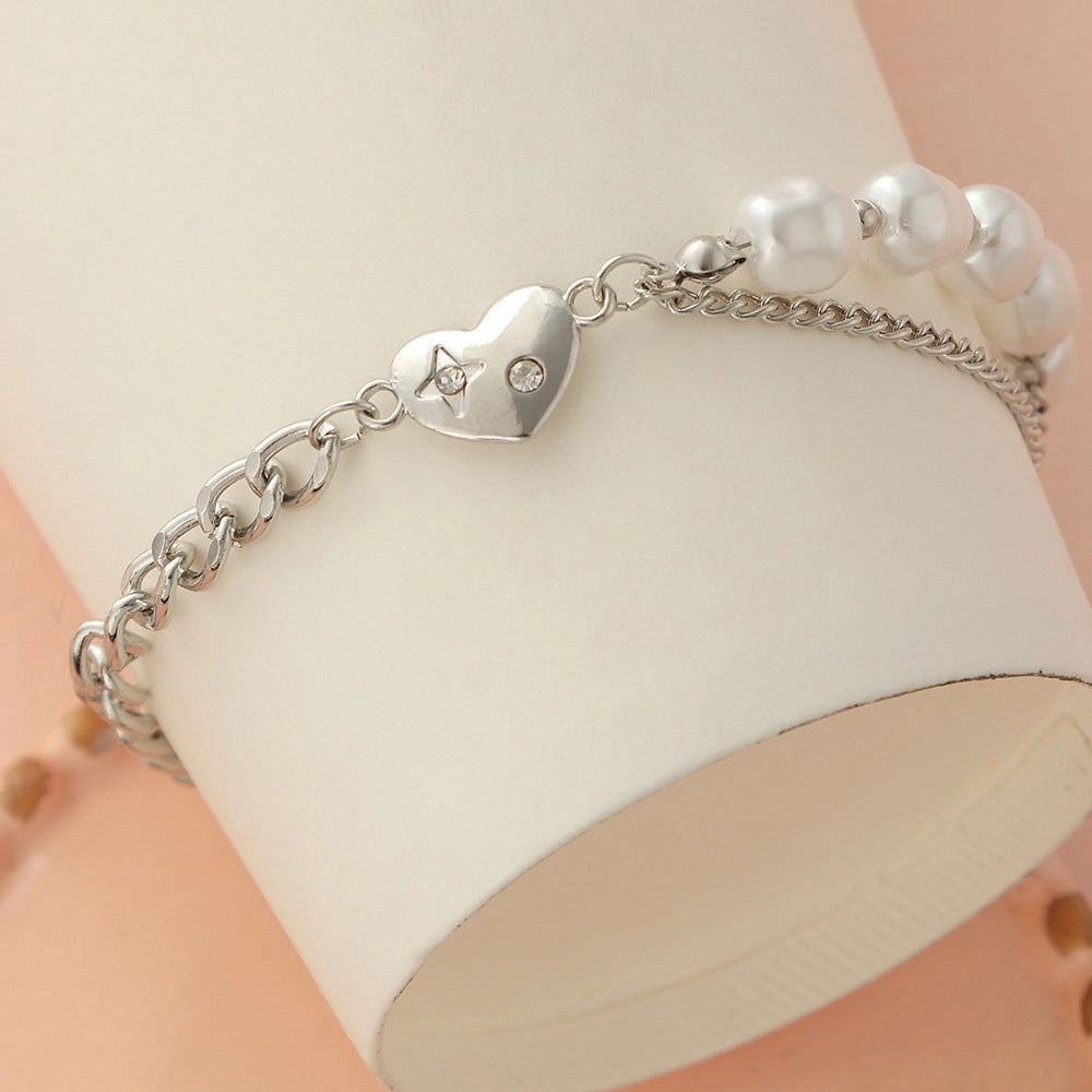 Wholesale Valentine's Day Heart Titanium Steel Necklace Bracelet