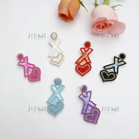 Wholesale Valentine's Day Letter XOXO Love Rice Ball Earrings