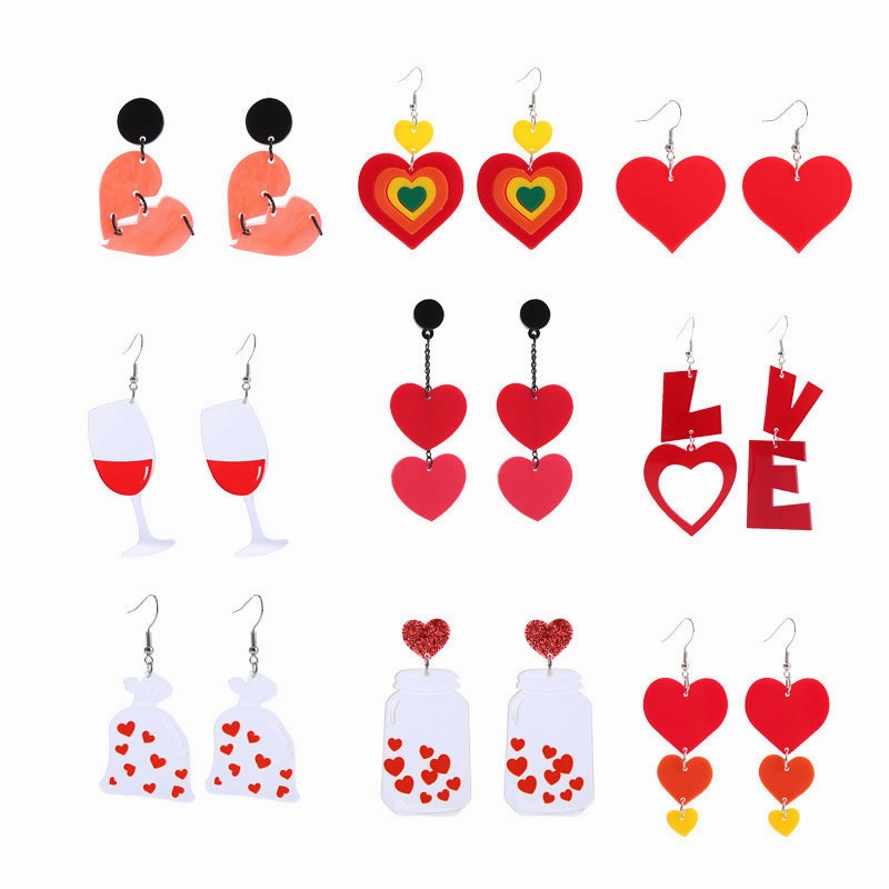 Wholesale Valentine's Day Love Acrylic Earrings