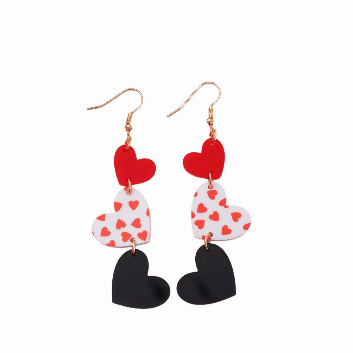 Wholesale Valentine's Day love acrylic sequin peach heart sweet earrings