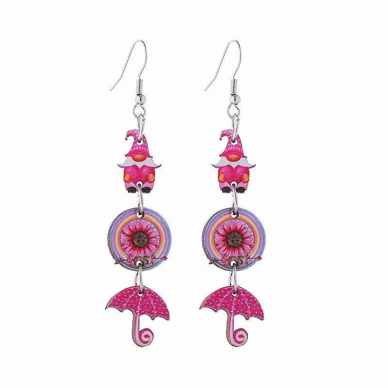 Wholesale Valentine's Day Love Boots Cat Cowboy Hat Wooden Earrings
