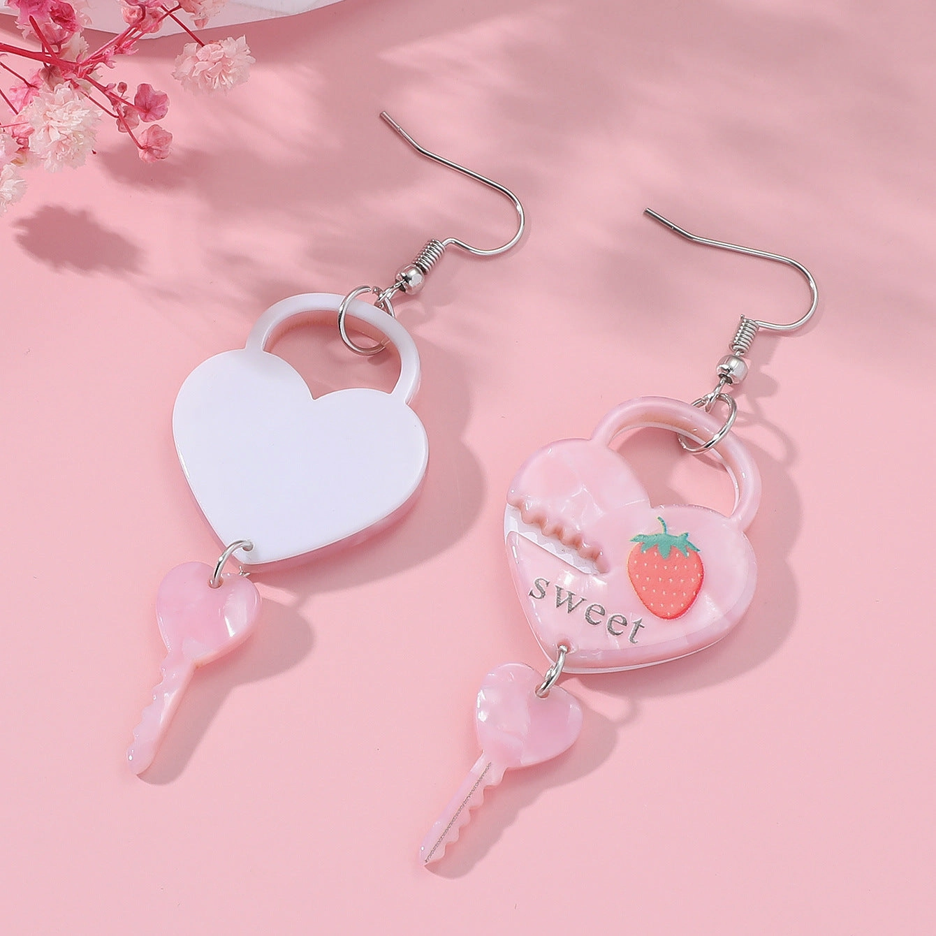 Wholesale Valentine's Day Love Flower Acrylic Earrings