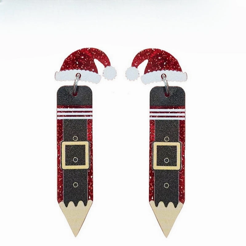 Wholesale Valentine's Day Love Heart Rocket Gift Box Ice Cream Burgundy Retro High-end Earrings