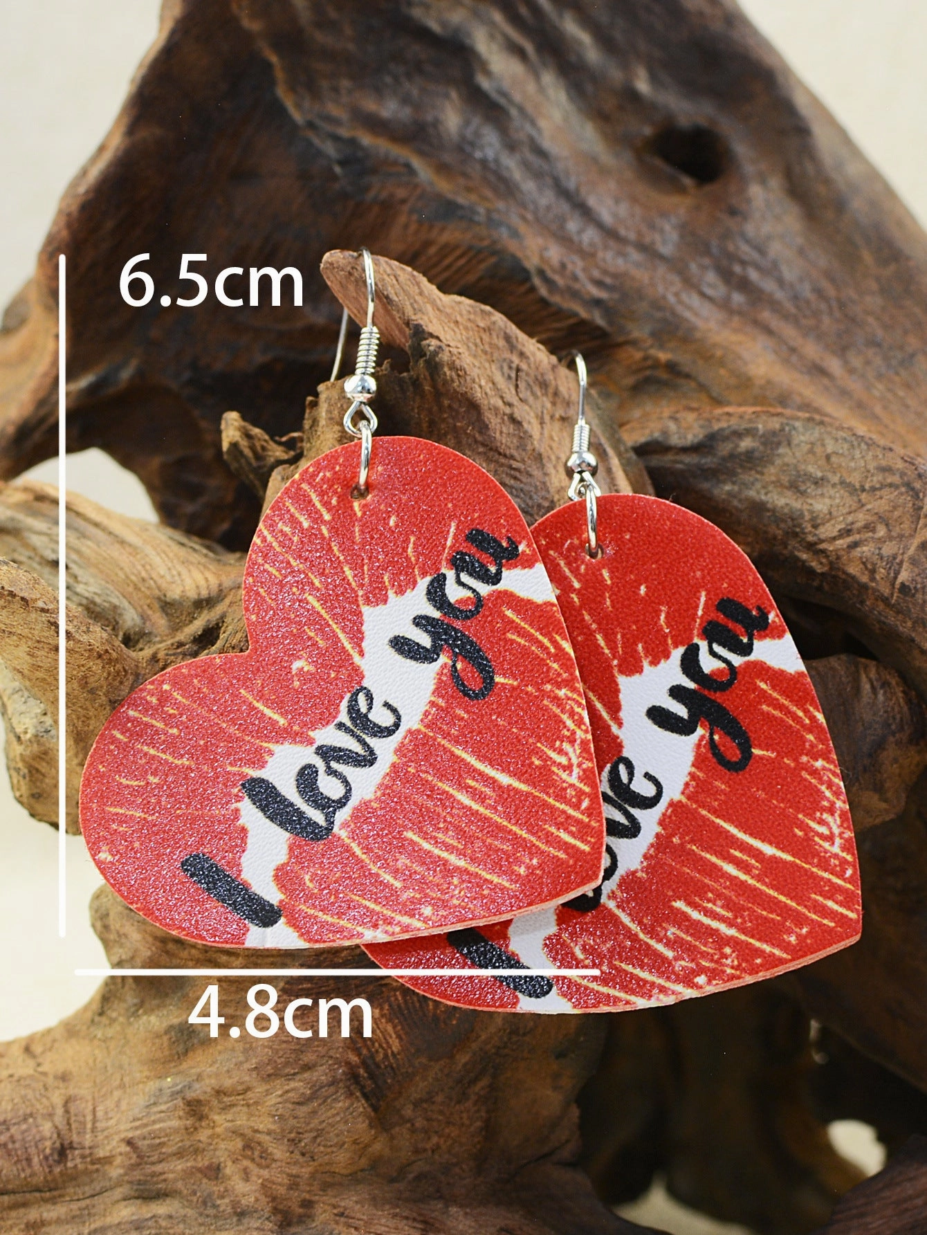 Wholesale Valentine's Day Love Shaped Leather Lips Kiss Earrings