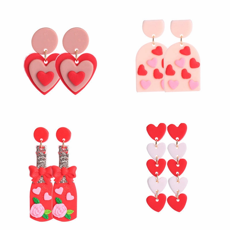 Wholesale Valentine's Day Love Soft Ceramic Earrings