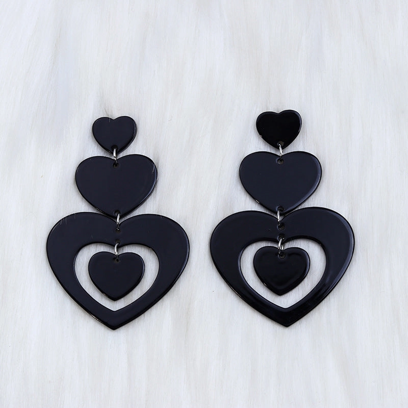 Wholesale Valentine's Day Love Splicing Acrylic Earrings