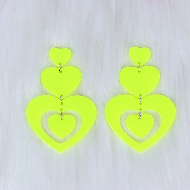Wholesale Valentine's Day Love Splicing Acrylic Earrings