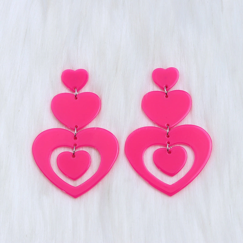 Wholesale Valentine's Day Love Splicing Acrylic Earrings