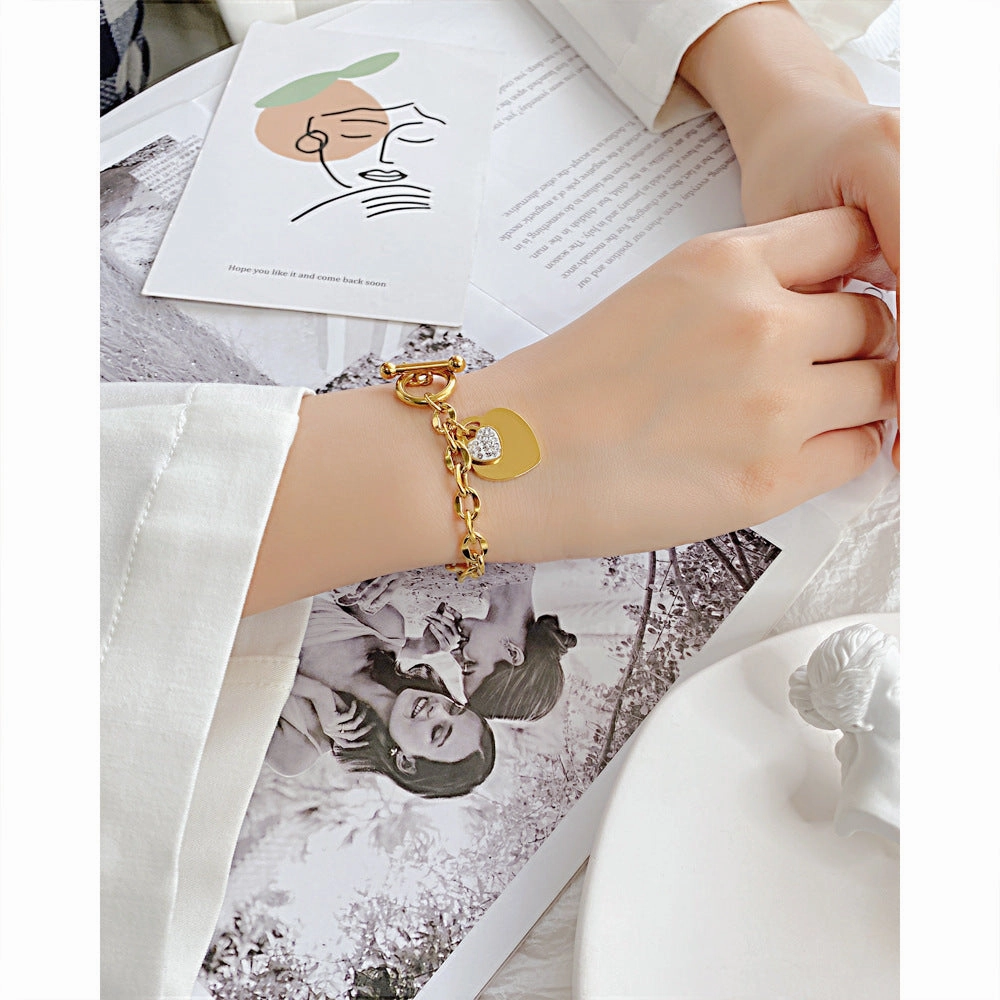 Wholesale Valentine's Day Love Titanium Steel OT Buckle Bracelet