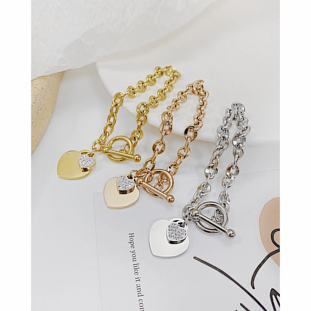 Wholesale Valentine's Day Love Titanium Steel OT Buckle Bracelet