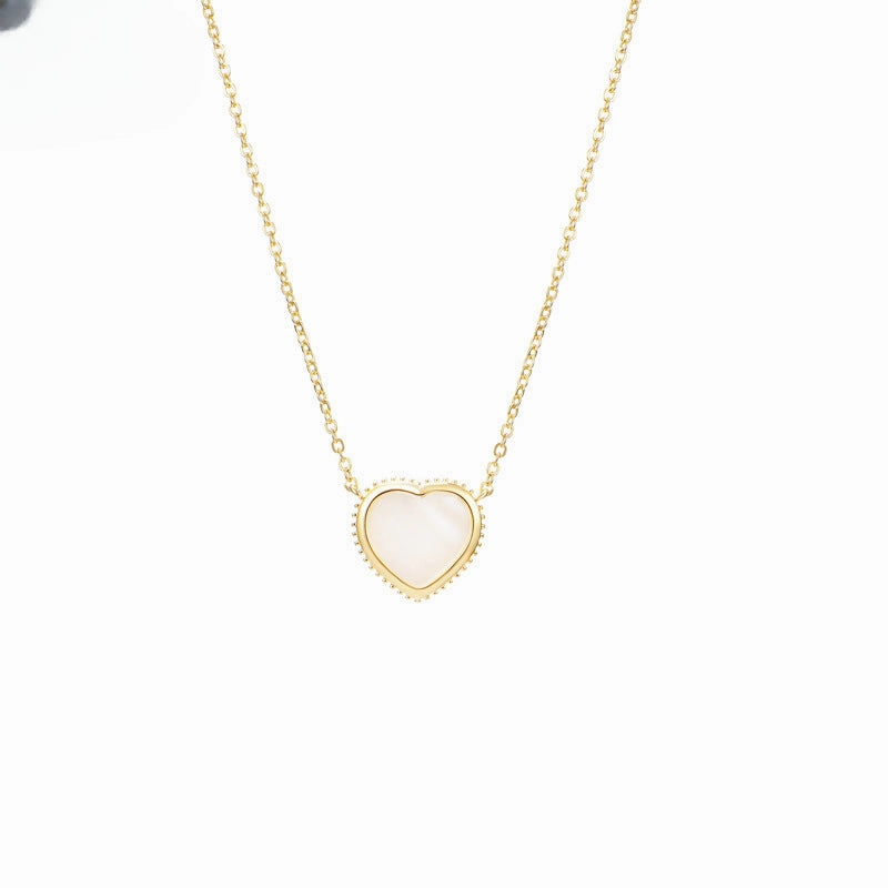 Wholesale Valentine's Day Stainless Steel Heart Fritillary Necklace