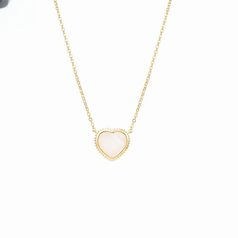 Wholesale Valentine's Day Stainless Steel Heart Fritillary Necklace