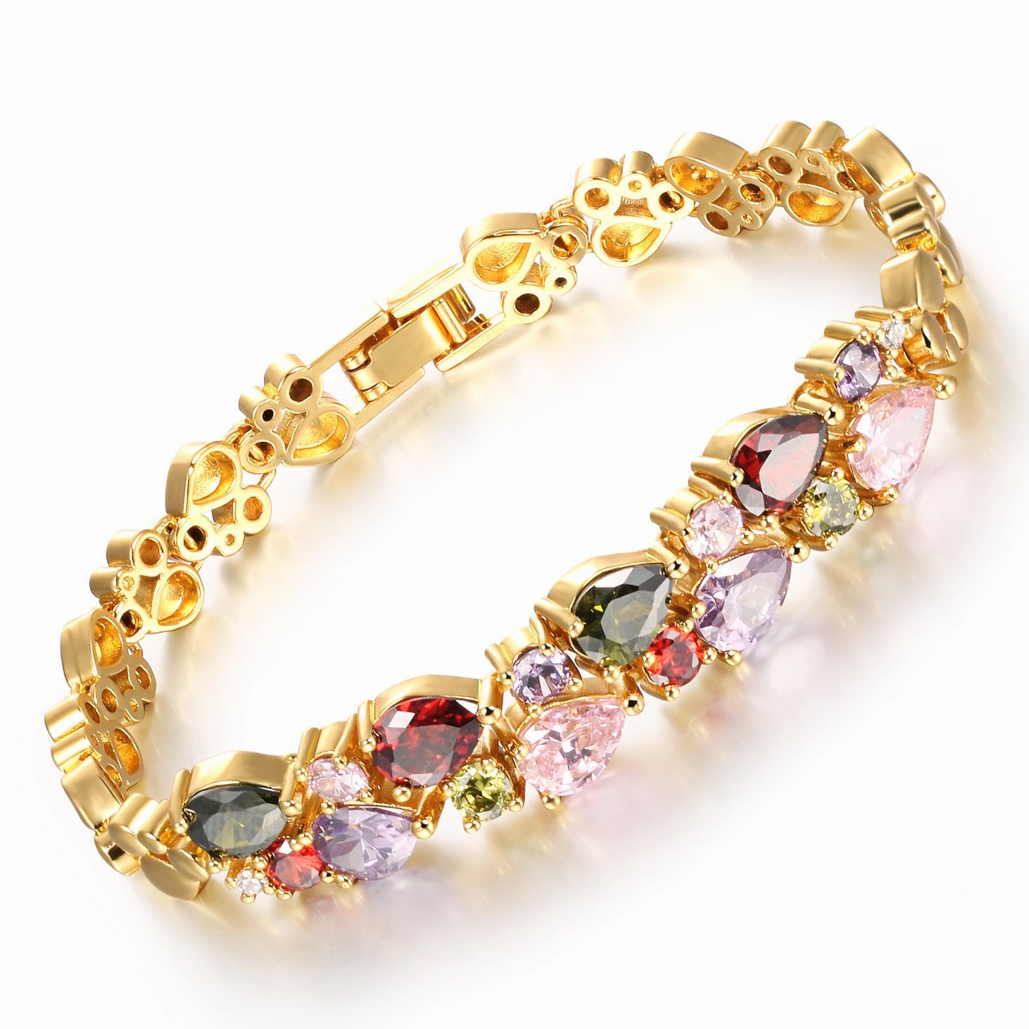 Wholesale Valentine's Day Vintage Crystal Gold Plated Bracelet