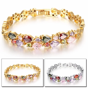 Wholesale Valentine's Day Vintage Crystal Gold Plated Bracelet