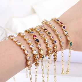 Wholesale Various Zircon Copper Bracelet