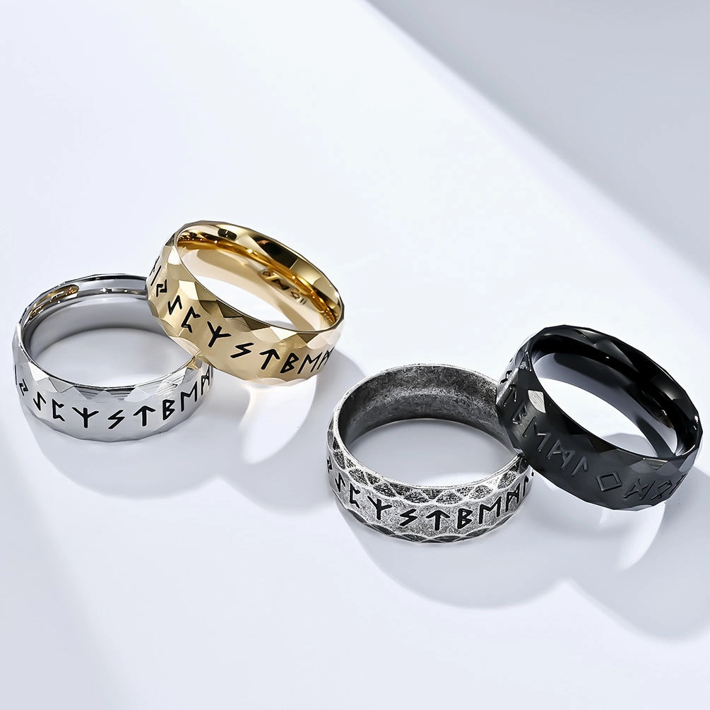 Wholesale Viking Text Titanium Steel Rings