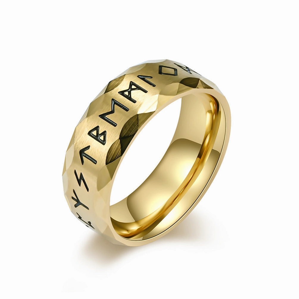Wholesale Viking Text Titanium Steel Rings