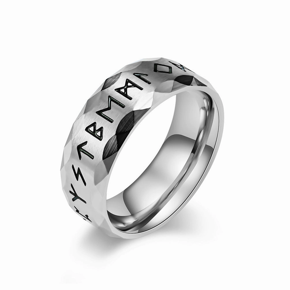 Wholesale Viking Text Titanium Steel Rings
