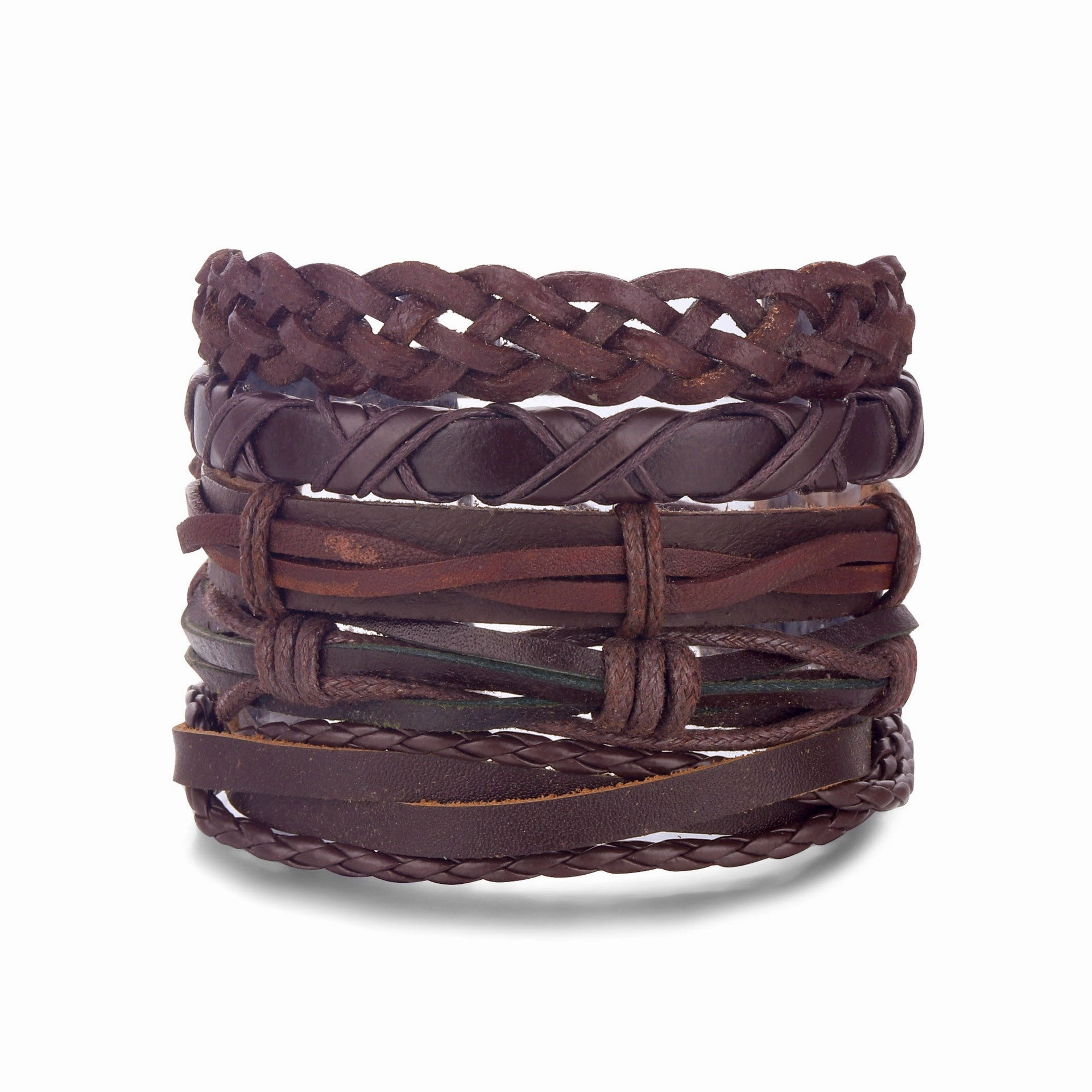 Wholesale Vintage Batman Braided Handmade Beads Multi-Layered Leather Bracelet