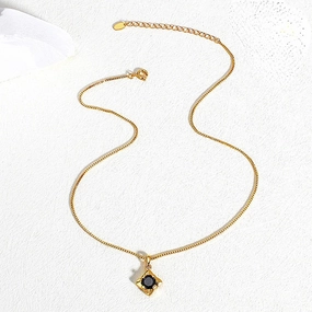Wholesale Vintage Black Crystal Copper Necklaces