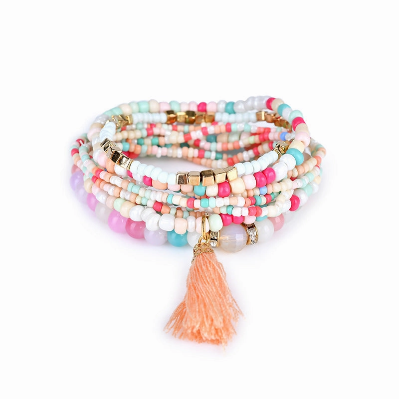 Wholesale Vintage Bohemian Multi-layered Ocean Style Braided Bracelet
