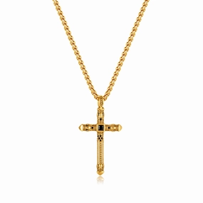 Wholesale Vintage Cross Titanium Steel Pendant Stainless Steel Punk Style Necklace
