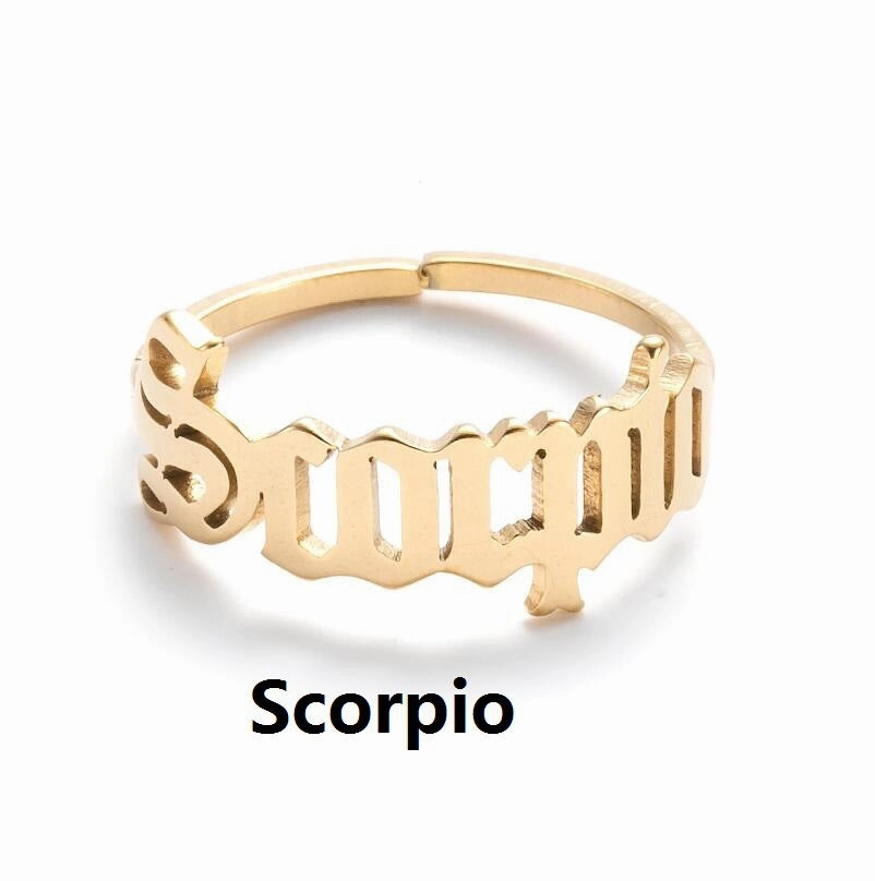 Wholesale Vintage English Alphabet Stainless Steel Rings
