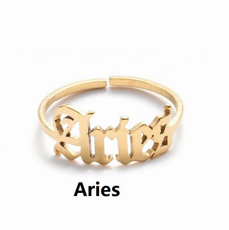 Wholesale Vintage English Alphabet Stainless Steel Rings