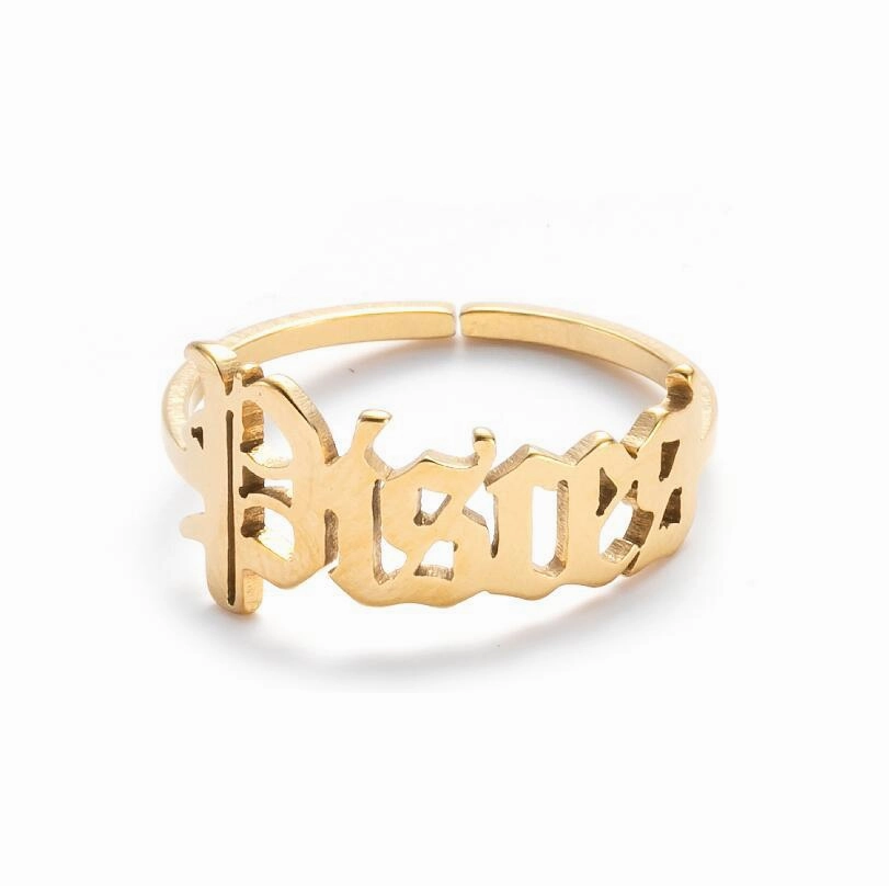 Wholesale Vintage English Alphabet Stainless Steel Rings