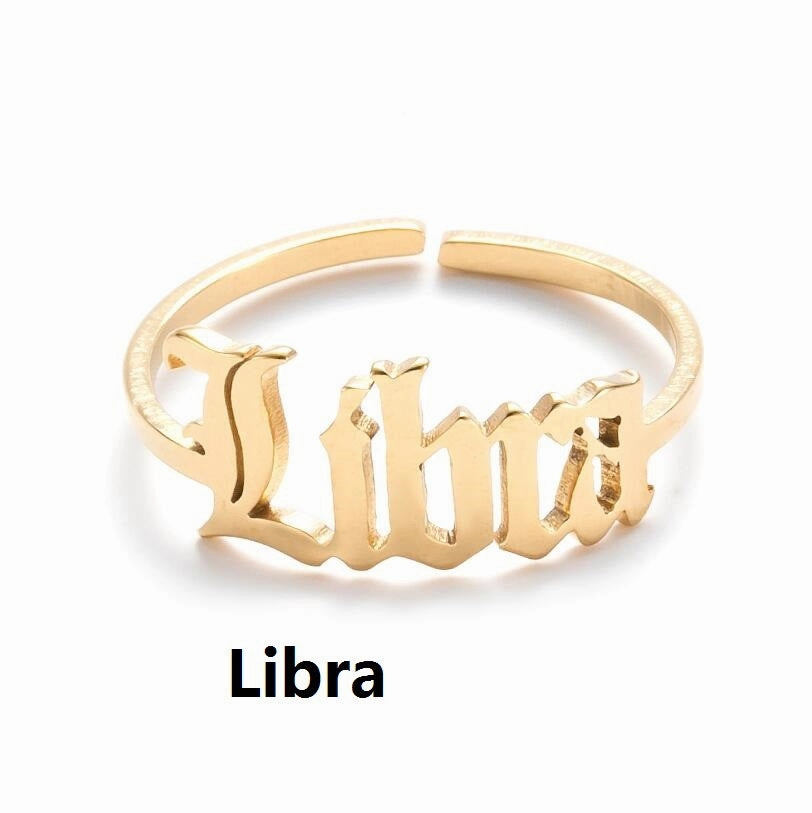Wholesale Vintage English Alphabet Stainless Steel Rings