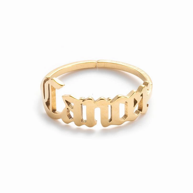 Wholesale Vintage English Alphabet Stainless Steel Rings