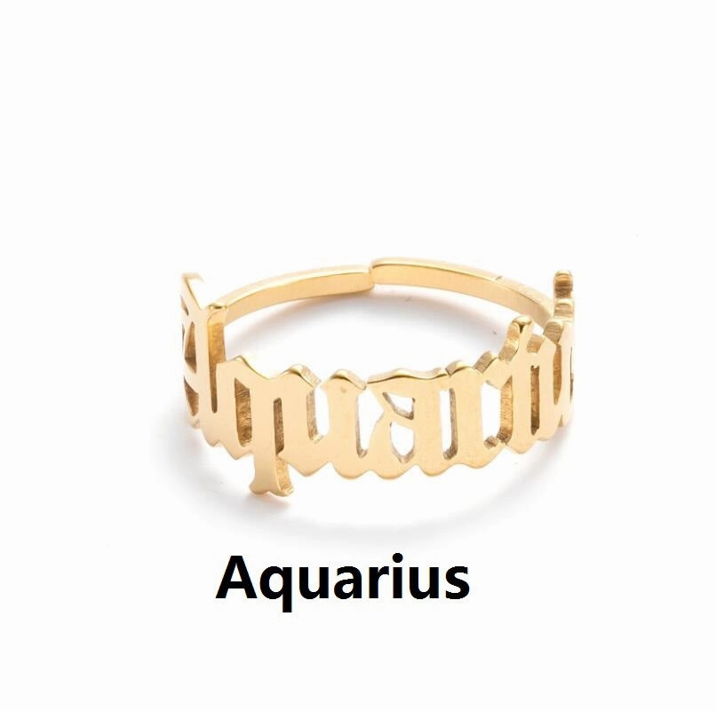 Wholesale Vintage English Alphabet Stainless Steel Rings