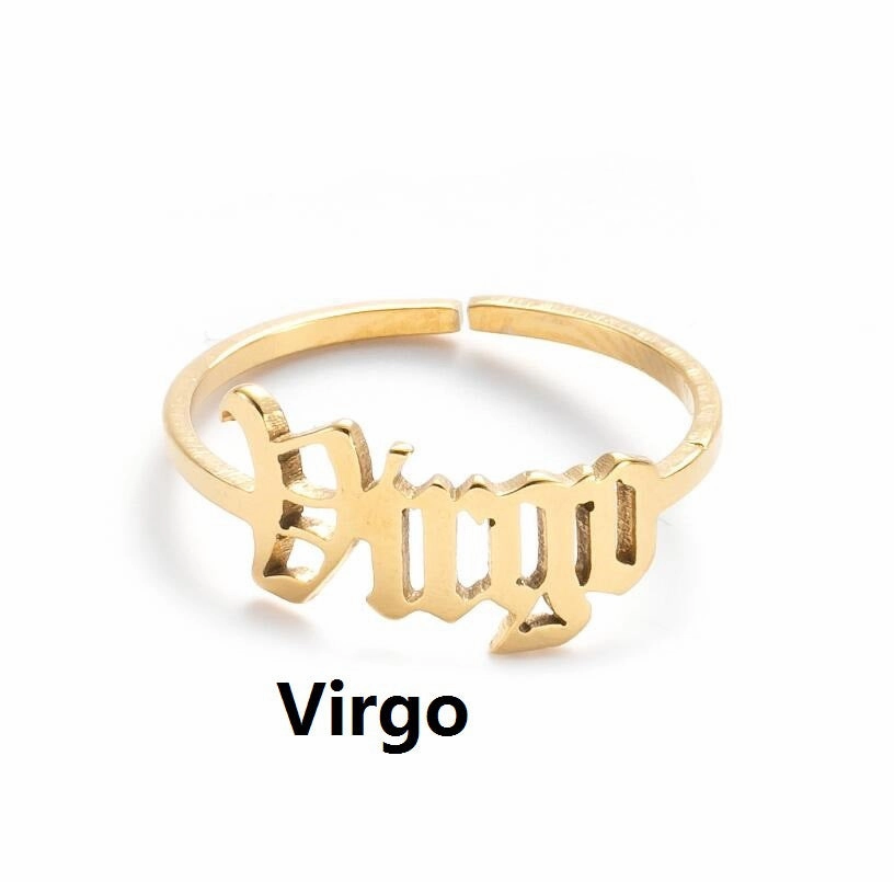 Wholesale Vintage English Alphabet Stainless Steel Rings